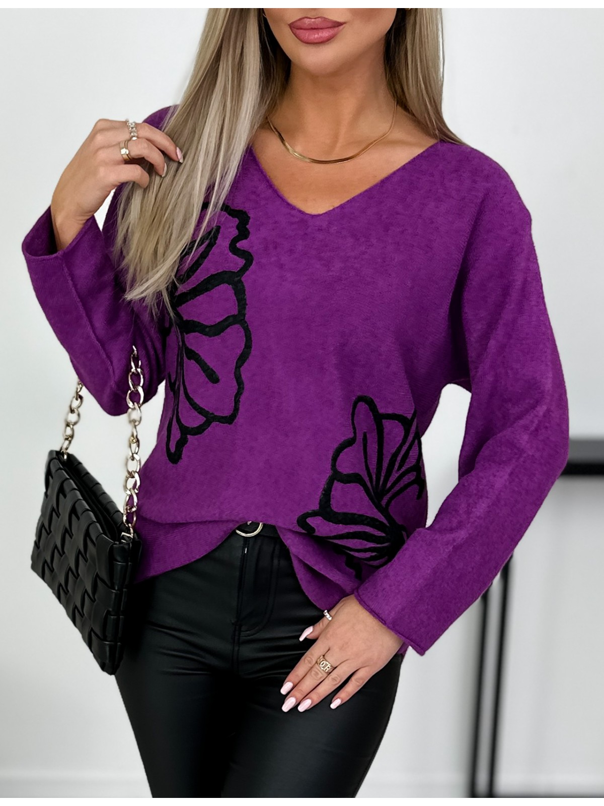 Sweter Decona Fioletowy