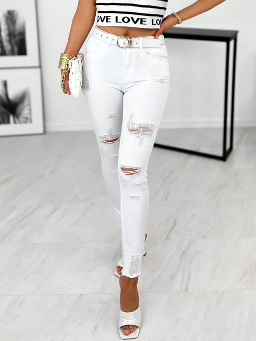 Spodnie Jeansowe Dormer Białe