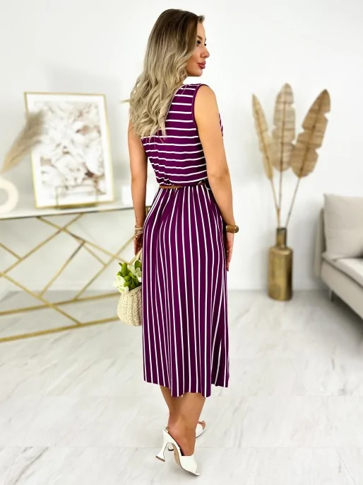 Sukienka Loni Stripes Purpurowa