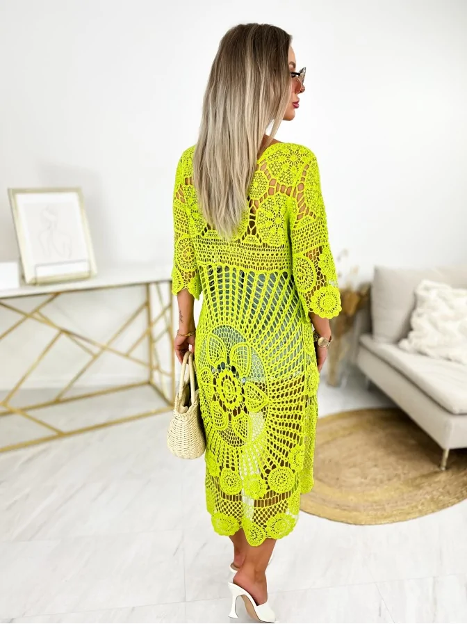 Tunika Boho Mefis Long Limonkowa