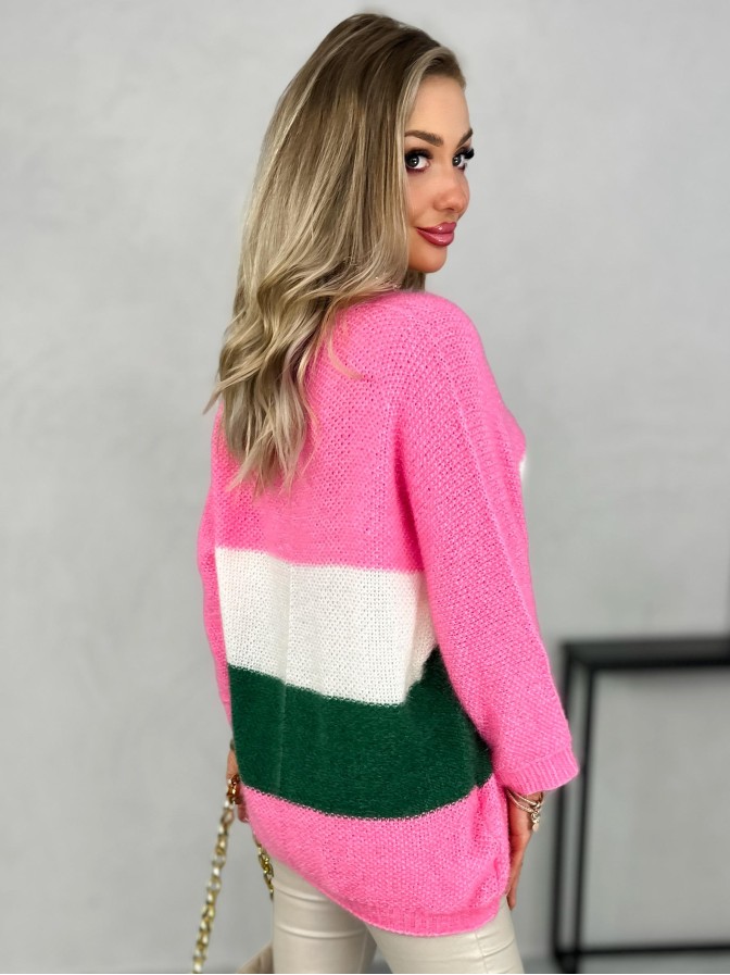 Sweter Espania Stripes Różowy