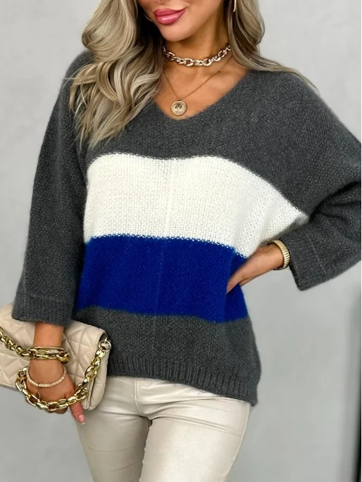 Sweter Espania Stripes Szary