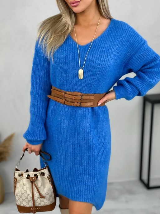 Sukienka Sweterkowa Tisti Niebieska